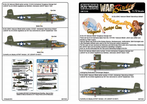 キッツワールド KW172100 1/72 アメリカ陸軍 B-25J ミッチェル `Gorgeous George Ann/There She Blows`,`Marvellous Miriam`