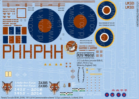 キッツワールド KW172121 1/72 イギリス空軍 アブロランカスターPH-H/トーネード 第12飛行隊