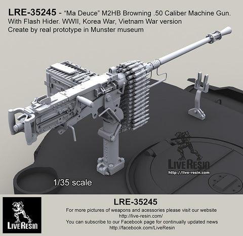 Live Resin LRE35245 1/35 M2HB Browning .50 Caliber Machine Gun with flash hider TANK version WWII ・・・