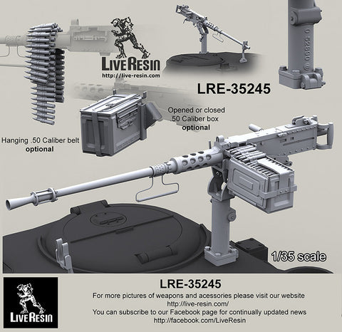Live Resin LRE35245 1/35 M2HB Browning .50 Caliber Machine Gun with flash hider TANK version WWII ・・・