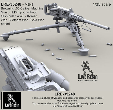 Live Resin LRE35248 1/35 M2HB Browning .50 Caliber Machine Gun on on M3 tripod WWII - Korean War ・・・