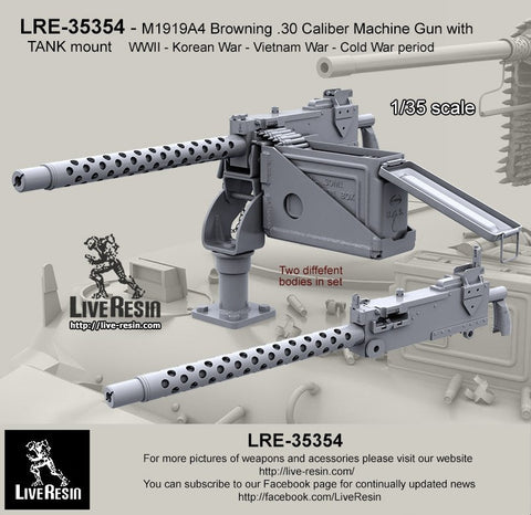 ライブレジン LRE35354 M1919A4 Browning .30 Caliber Machine Gun with TANK mount WWII - Korean War - Vietnam War - Cold War period