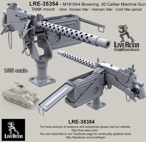 ライブレジン LRE35354 M1919A4 Browning .30 Caliber Machine Gun with TANK mount WWII - Korean War - Vietnam War - Cold War period