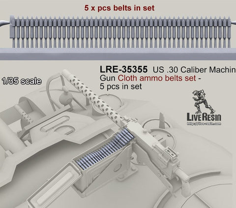 ライブレジン LRE35355 US .30 Caliber Machine Gun Cloth ammo belts set - 5 hcs in set