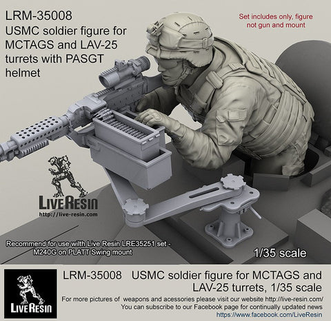 ライブレジン LRM-35008 1/35 現用アメリカ海兵隊 MCTAGS/LAV-25砲塔 PASGTヘルメット