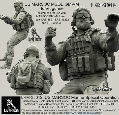 ライブレジン LRM-35013 1/35 現用アメリカ海兵隊特殊部隊 MARSOC GMV-Mターレットガンナー ヘルメット無し