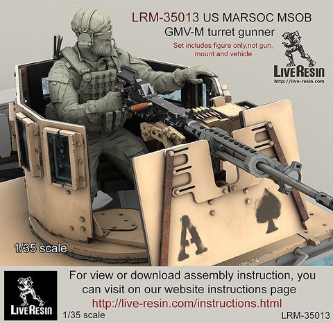 ライブレジン LRM-35013 1/35 現用アメリカ海兵隊特殊部隊 MARSOC GMV-Mターレットガンナー ヘルメット無し
