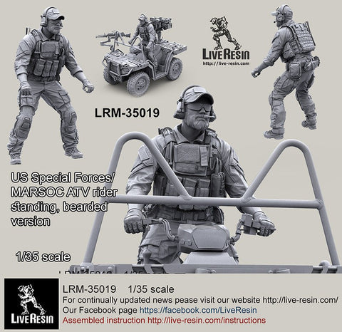 ライブレジン LRM-35019 1/35 現用アメリカ陸軍 特殊部隊 MARSOC ATVライダー 2013-2015 立ちポーズ 髭面