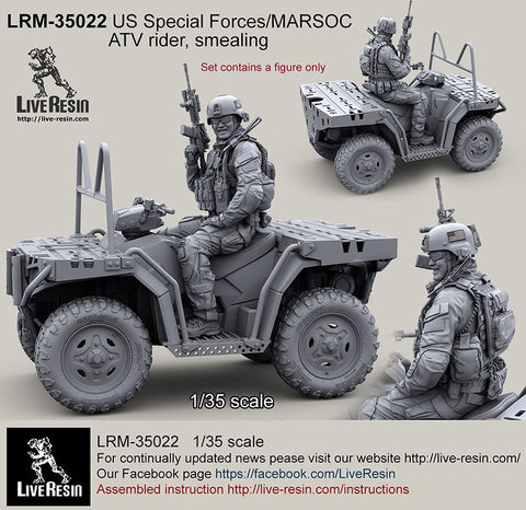 ライブレジン LRM-35022 1/35 現用アメリカ陸軍 特殊部隊 MARSOC ATVライダー smealing