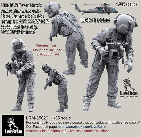 ライブレジン LRM-35026 1/35 現用アメリカ空軍 HH-60G ペイブホーク クルー 左舷ドアガンナー