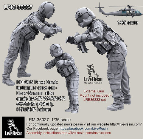 ライブレジン LRM-35027 1/35 現用アメリカ空軍 HH-60G ペイブホーク クルー 右舷ドアガンナー