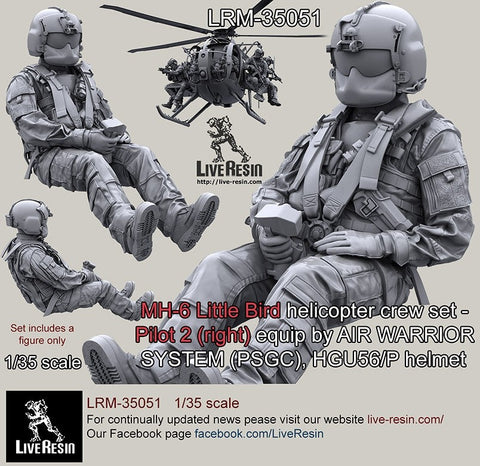 ライブレジン LRM-35051 1/35 現用アメリカ陸軍 MH-6 リトルバードパイロット 2 右席