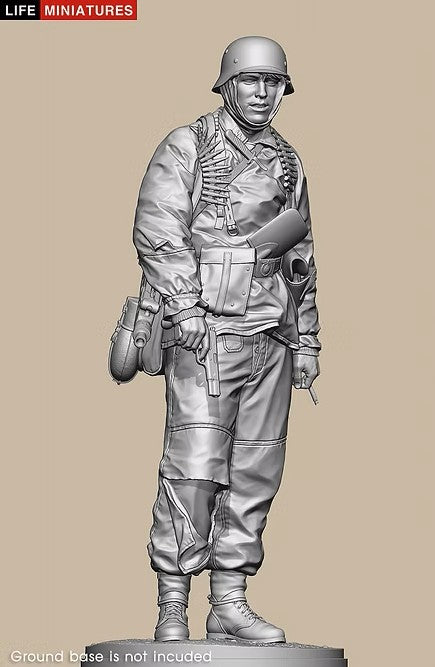 ライフミニチュア LM-16009 1/16 WWII ドイツ ポトー迎撃戦 ハンセン戦闘団のMG42機銃手 バルジの戦い1944
