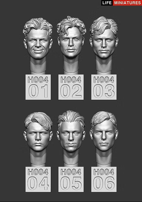 ライフミニチュア LM-35H004 1/35 ベア ヘッズ(無帽)セット No.1