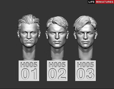 ライフミニチュア LM-35H005 1/35 ベア ヘッズ(無帽)セット No.2