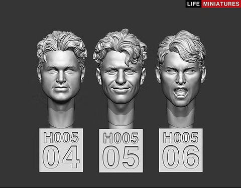 ライフミニチュア LM-35H005 1/35 ベア ヘッズ(無帽)セット No.2