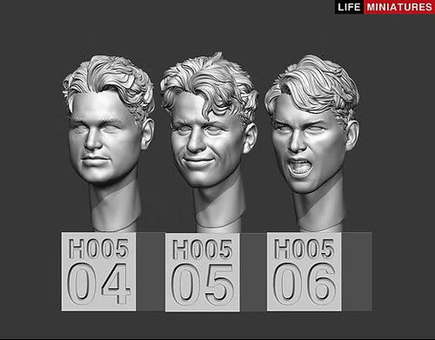 ライフミニチュア LM-35H005 1/35 ベア ヘッズ(無帽)セット No.2