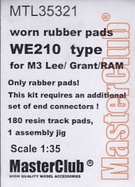 マスタークラブ MTL-35321 1/35 M3 Lee/Grant/RAM/M4用 摩耗したWE210型 ラバーパッド 180個(エンドコネクタセット別売)