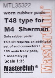 マスタークラブ MTL-35322 1/35 M3 Lee/Grant/RAM/M4用 摩耗したT48型 ラバーパッド 180個(エンドコネクタセット別売)