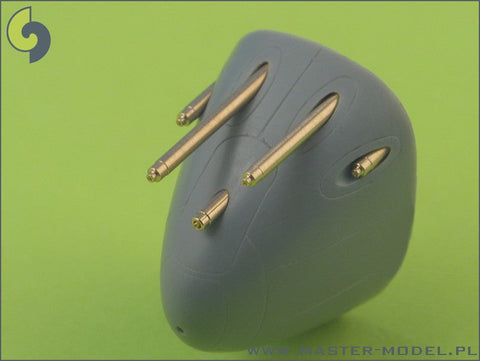 マスター AM-48-023 1/48 P-38 ライトニングの後期武装(ブローニング .50 キャリバーの放熱バレルジャケット付銃身と20mmキャノン砲の銃口)