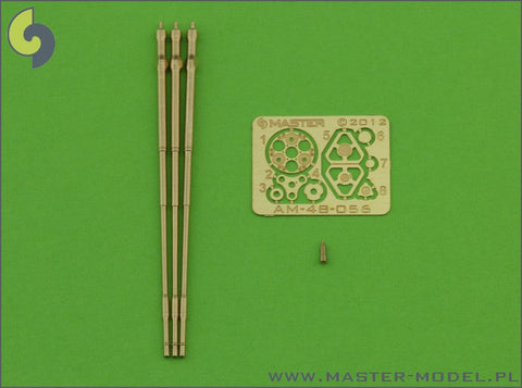 マスター AM-48-056 1/48 M197 3本の砲身が回転する20mmキャノン砲、 エッチングパーツの固定金具付挽物銃身 (AH-1 コブラ用)