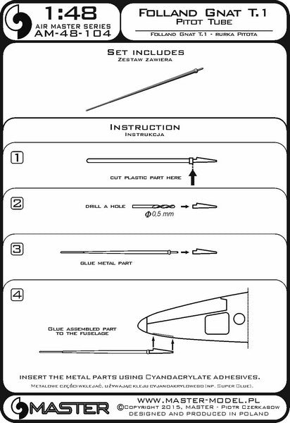 マスター AM-48-104 1/48 フォーランド グナット T.1のピトー管