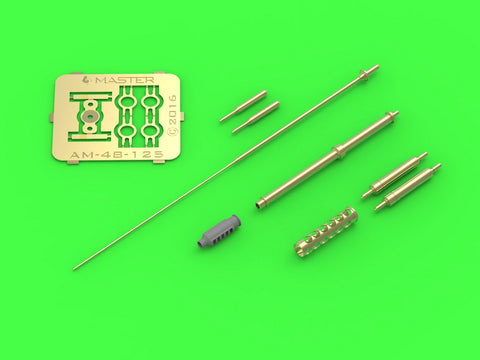 マスター AM-48-125 1/48 AH-64 アパッチの装備セット(M230(30mm)チェーンガンの砲身,ピトー管,およびテイルアンテナ)(レジン、エッチングパーツ、挽物パーツ)