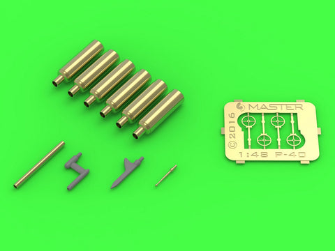 マスター AM-48-137 1/48 カーチス P-40 E/N のディテールセット(ブローニング.50キャリバー銃身延長管,ガンサイト,ピトー管)