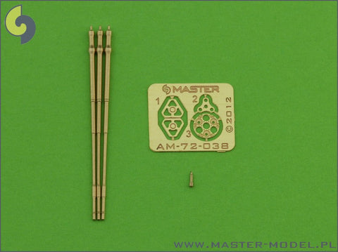 マスター AM-72-038 1/72 M197 3本の砲身が回転する20mmキャノン砲、エッチングパーツの固定金具付挽物銃身 (AH-1 コブラ用)