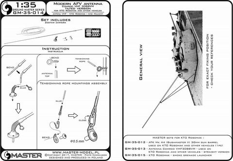 マスター GM-35-014 1/35 KTO ロソマクその他の車両用 コムロッド VHF3088VM アンテナ(1本入り), 傾斜バージョン