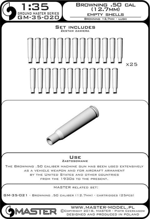 マスター GM-35-020 1/35 ブローニングM2重機関銃 .50キャリバー(12.7mm) の空薬莢(25個)
