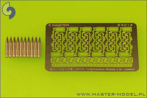マスター SM-350-072 1/350 アメリカ海軍 空挺魚雷マーク13(22.4インチ)トロリー付 初期型(10本)
