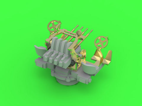 マスター SM-350-104 1/350 フランス海軍 4連装ホッチキス 13.2mm(0.52インチ)/76口径砲 1929年型 (レジン, エッチングパーツ および挽物パーツ) (4本入り)