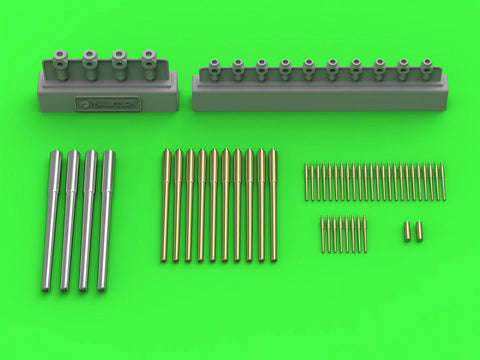 マスター SM-350-105 1/350 HMS ロードネルソンの武装 12インチ砲(4本), 9.2インチ砲(10本), 12ポンド砲(34本) レジン製マウント付砲身 (ホビーボス用)