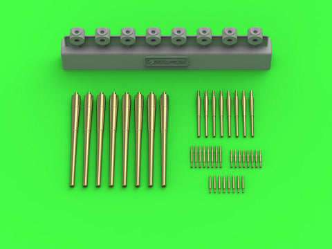 マスター SM-350-109 1/350 コーンウォール, HMS ケント アーマメント バレル - 8in (8pcs), 4in (8個入), 40mm POM-POM (16個入), ヴィッカース .50cal (8個入) (トランぺッター用)