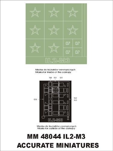 モンテックス MM48044 1/48 I?-2 M3(アキュレイトミニチュア用)マスキングシート(キット付属デカールと置換)