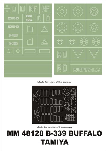 モンテックス MM48128 1/48 ブリュースター B-339 バッファロー 太平洋戦線(タミヤ用)マスキングシート(キット付属デカールと置換)