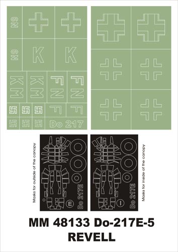 モンテックス MM48133 1/48 D0-217E(レベル用)マスキングシート(キット付属デカールと置換)