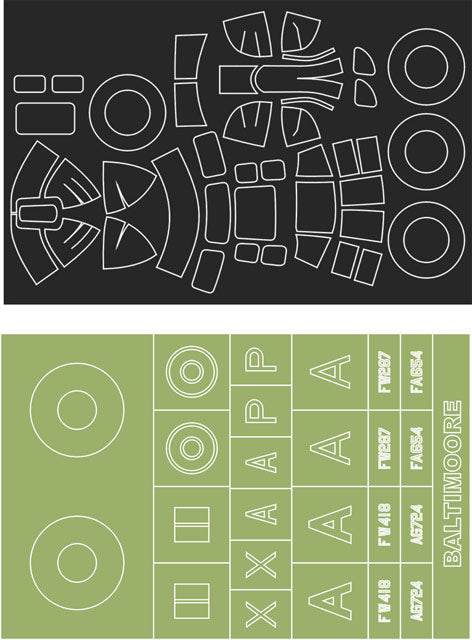 モンテックス MM48293 1/48 ボルチモア(クラシックエアフレーム用)マスキングシート(キット付属デカールと置換)