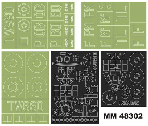 モンテックス MM48302 1/48 アブロランカスター B Mk.I/III(タミヤ用)マスキングシート(キット付属デカールと置換)