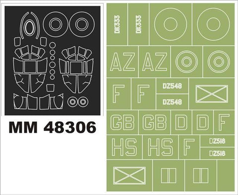 モンテックス MM48306 1/48 モスキートB MkIV(レベル用)マスキングシート(キット付属デカールと置換)
