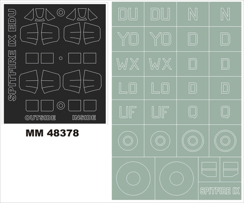 モンテックス MM48378 1/48 スピットファイア IX(エデュアルド用)マスキングシート(キット付属デカールと置換)