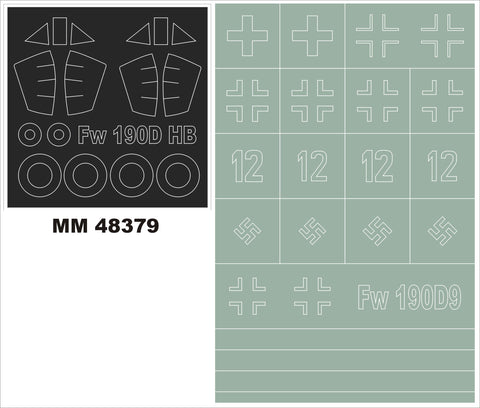 モンテックス MM48379 1/48 FW 190D-9(ホビーボス用)マスキングシート(キット付属デカールと置換)