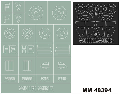 モンテックス MM48394 1/48 ホワールウィンド(トランぺッター用)マスキングシート(キット付属デカールと置換)