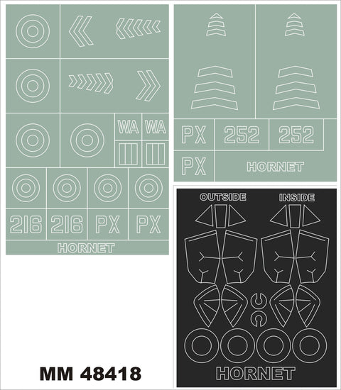 モンテックス MM48418 1/48 デ・ハビランド ホーネット(トランぺッター用)マスキングシート(キット付属デカールと置換)