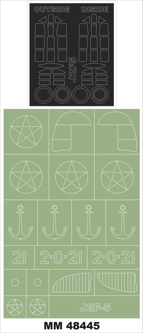 モンテックス MM48445 1/48 J2F-5 ダック(MERIT用)マスキングシート(キット付属デカールと置換)