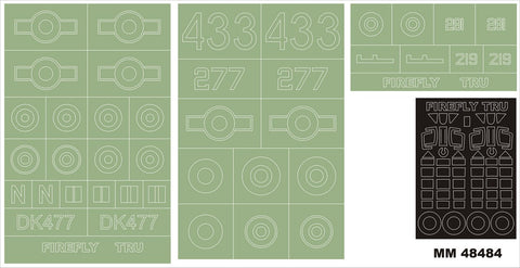 モンテックス MM48484 1/48 シーフューリー ファイアフライ(トランぺッター用)マスキングシート(キット付属デカールと置換)