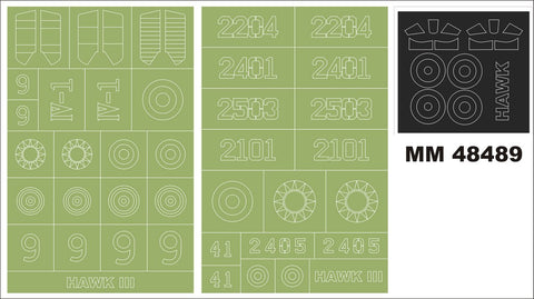 モンテックス MM48489 1/48 カーチス ホークIII(フリーダム用)マスキングシート(キット付属デカールと置換)
