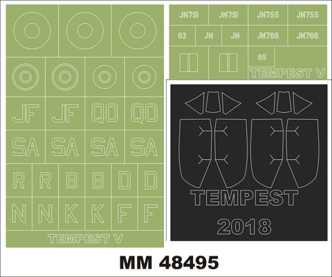 モンテックス MM48495 1/48 テンペスト V(エデュアルド用)マスキングシート(キット付属デカールと置換)