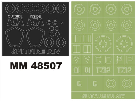 モンテックス MM48507 1/48 スピットファイア XIV(エアフィックス用)マスキングシート(キット付属デカールと置換)